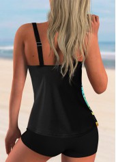 Leaf Print Spaghetti Strap Tankini Set