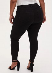 Shredded Black Skinny Plus Size Jeans