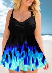 Ombre Plus Size Spaghetti Strap Swimdress Top-No Bottom