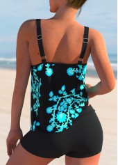 Spaghetti Strap Floral Print Tankini Set