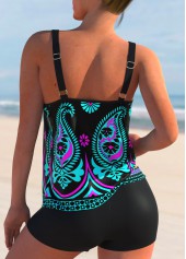 Tribal Print Spaghetti Strap Tankini Set