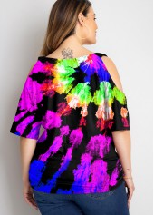 Rainbow Color Plus Size Tie Dye Print T Shirt
