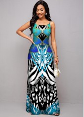 Leopard and Tribal Print Spaghetti Strap Dress