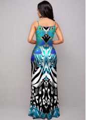 Leopard and Tribal Print Spaghetti Strap Dress