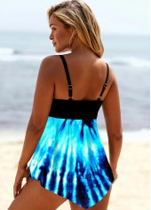 Tie Dye Print Spaghetti Strap Swimdress and Panty