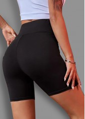 Skinny Black Cross Front Sports Bottom