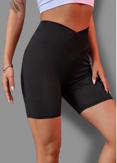 Skinny Black Cross Front Sports Bottom