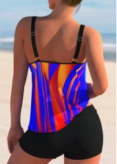 Printed Mid Waist Colorful Tankini Set