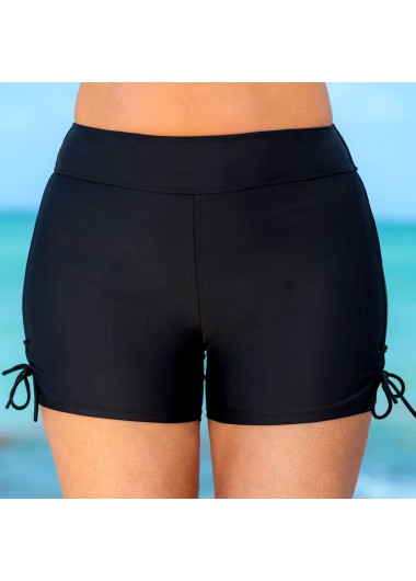 Rosewe Drawstring High Waist Tie Side Swim Shorts - 4X