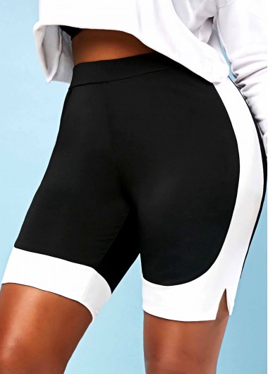 Rosewe High Waisted Plus Size Contrast Swim Shorts - 2X