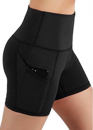 Rosewe High Waist Plus Size Pocket Detail Swim Shorts - 1X