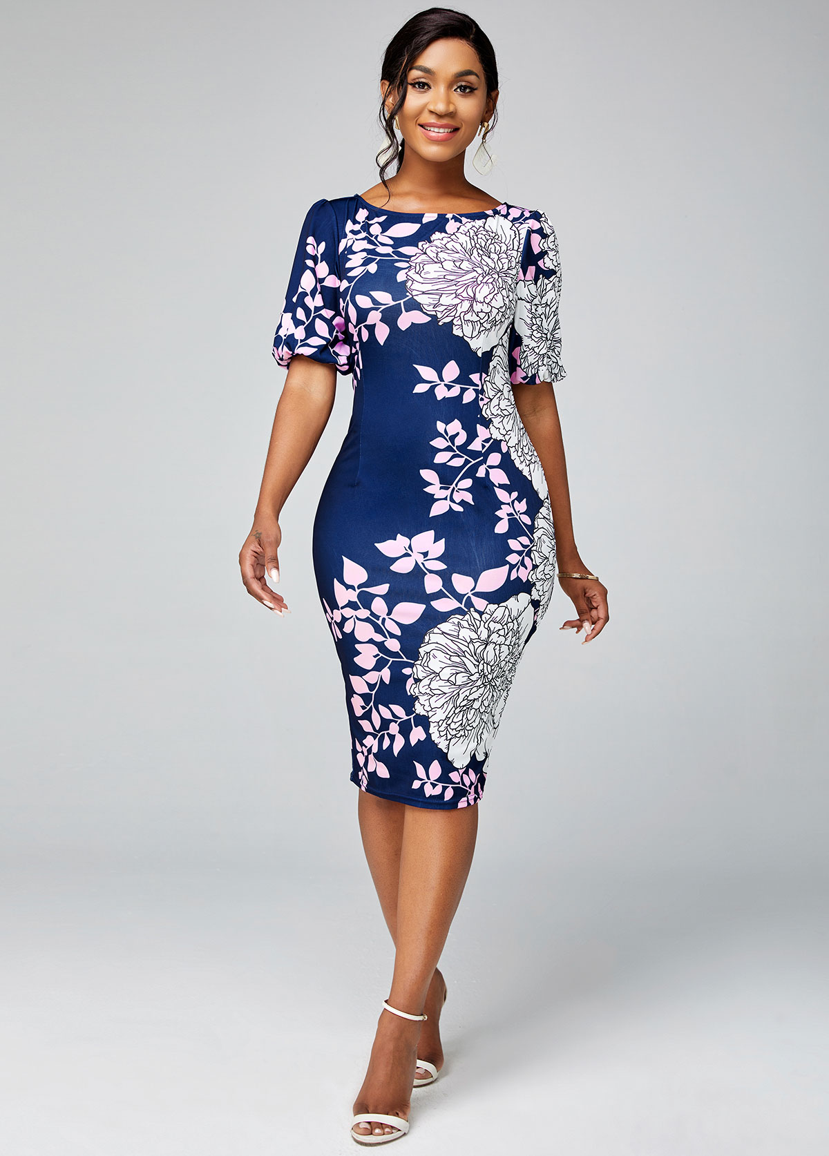 Round neck bodycon dress Clearance