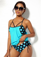 Tie Polka Dot Mint Green Tankini Set