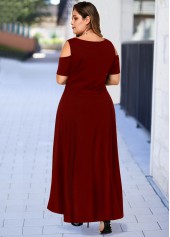 Cold Shoulder Plus Size High Low Dress