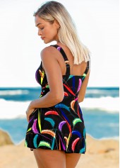 Printed Spaghetti Strap Swimdress and Shorts