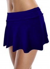 High Waist Ruffle Hem Solid Swim Skirt 