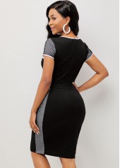 Fishnet Pocket Detail Drawstring Waist Dress