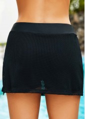 Solid Mesh Stitching Mid Waist Pantkirt