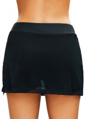 Solid Mesh Stitching Mid Waist Pantkirt