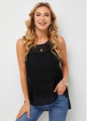 Asymmetric Hem Tank Top and Black Camisole 