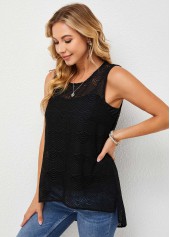 Asymmetric Hem Tank Top and Black Camisole 