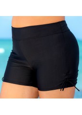Drawstring High Waist Tie Side Plus Size Swim Shorts