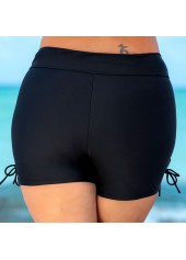 Drawstring High Waist Tie Side Plus Size Swim Shorts