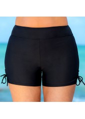 Drawstring High Waist Tie Side Plus Size Swim Shorts