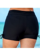 Drawstring High Waist Tie Side Plus Size Swim Shorts