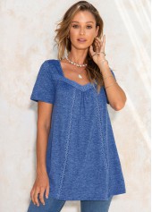 Solid Patchwork Short Sleeve T Shirt