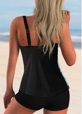 Tropical Print Wide Strap Tankini Set 