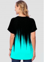 Round Neck Ombre Short Sleeve T Shirt