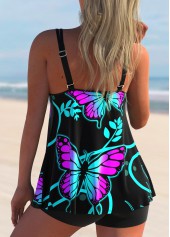 Animal Print Multi Color Mid Waisted Tankini Set