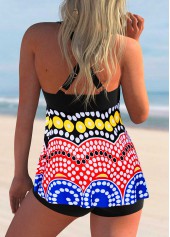 Multi Color Criss Cross Back Polka Dot Tankini Set