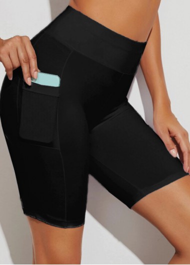 Rosewe Pocket Plus Size High Waisted Swim Shorts - 3X