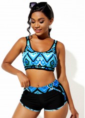 Wide Strap High Waist Printed Bikini Set