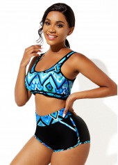 Wide Strap High Waist Printed Bikini Set
