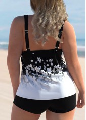 Plus Size Floral Print Ombre Tankini Set