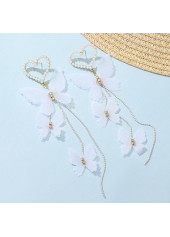 Butterfly Design Metal Pearl Detail Earring Set