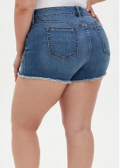 Mid Waist Denim Plus Size Shorts