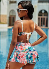 Spaghetti Strap High Waisted Floral Print Bikini Set 