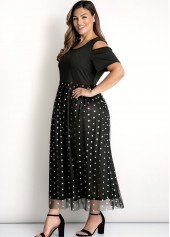 Sequin Plus Size Mesh Stitching Dress