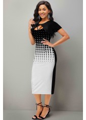 Short Sleeve Polka Dot Ombre Dress