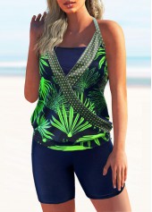 Polka Dot Cross Strap Tankini Set