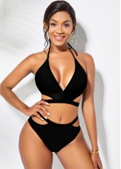 Reversible Halter Floral Print Bikini Set 