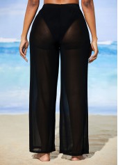 Mesh High Waisted Solid Beach Pants