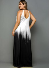 Tribal Print Gradient Plus Size Maxi Dress