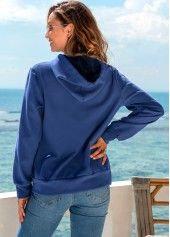 Long Sleeve Kangaroo Pocket Drawstring Detail Hoodie