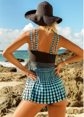 Polka Dot Cross Strap Swimdress and Shorts