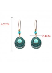 Metal Detail Turquoise Retro Design Earrings